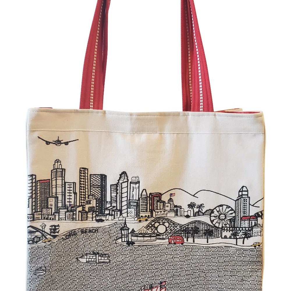 Los Angeles Embroidered Skyline Tote bag
